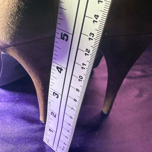 📌Michael Suede  Chocolate Brown Pointed Toe 5" High Heel Pumps with Platform - Picture 4 of 13